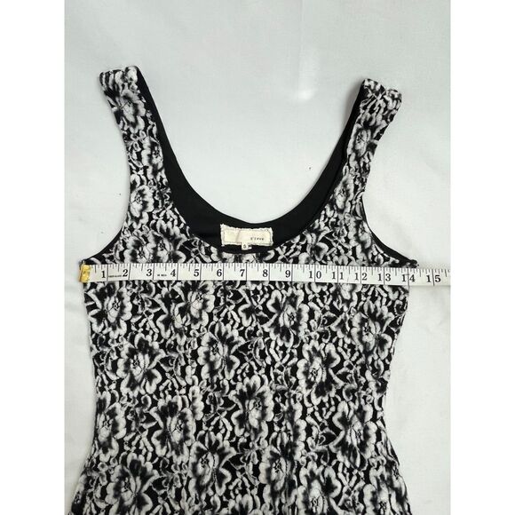 a'reve Romantic Lace Insert Floral Mini Dress Black White Size S Retro A Line - Picture 11 of 12